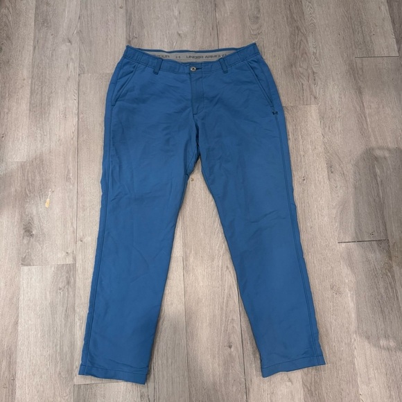Under Armour Other - Under Armour Golf Pants Casual Chino Men's Size 36X30 Flat Front Blue 9114